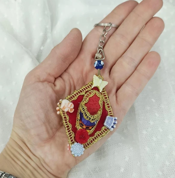 Anahtarlık Çarık Nazar Boncuk Kötü Göz Çanta Cüzdan Süsü Aksesuar - Resim 2