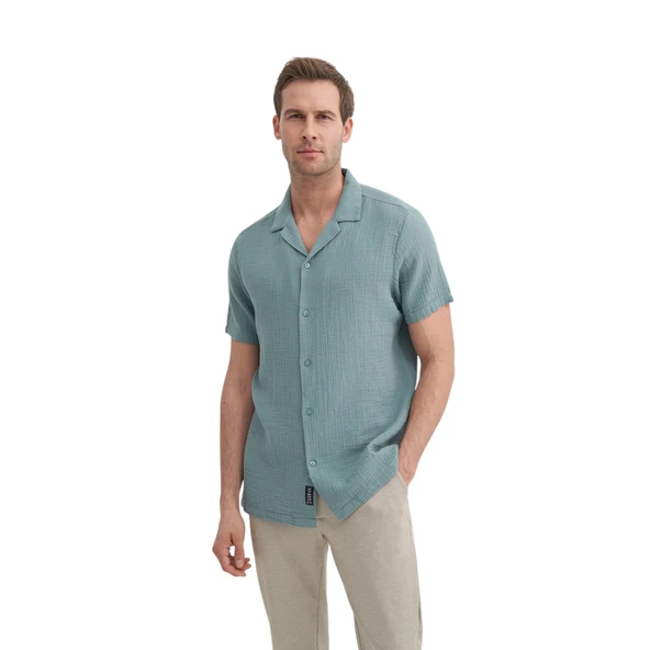 Kısa Kol Erkek Gömlek 25YCEED02039 - Resim 2