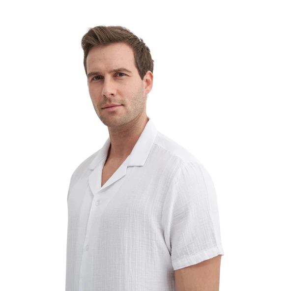 Kısa Kol Erkek Gömlek 25YCEED02039 - Resim 5