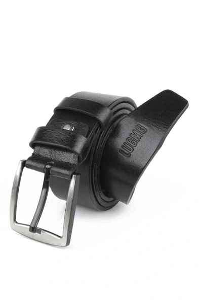 2 Adet Hakiki Deri Erkek Kemer Eko 4,5 cm Kot Siyah-Kahverengi - Resim 3