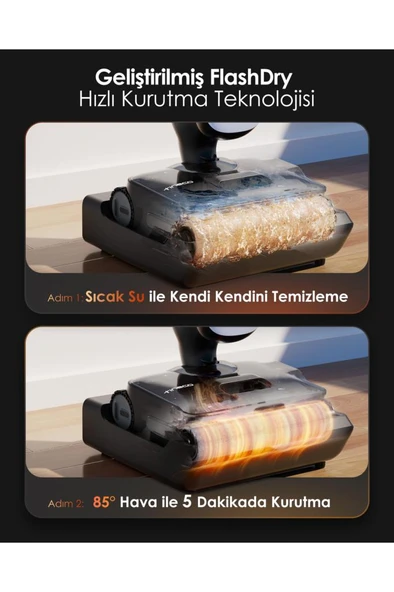 Tineco Floor One S9 Artist Steam Islak Kuru Şarjlı Dikey Süpürge - Resim 6