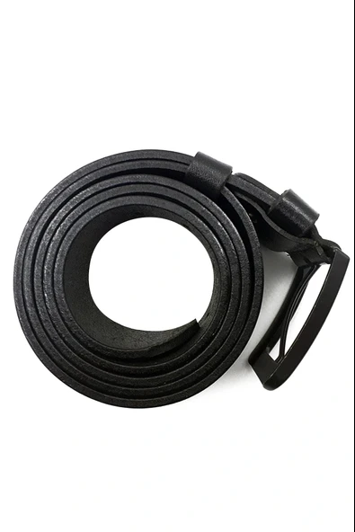 2 Adet Hakiki Deri Erkek Kemer Eko 4,5 cm Kot Siyah-Kahverengi - Resim 5