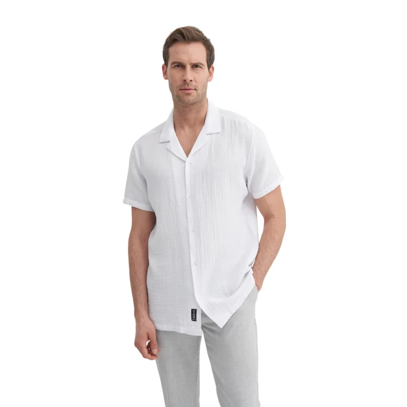 Kısa Kol Erkek Gömlek 25YCEED02039 - Resim 4