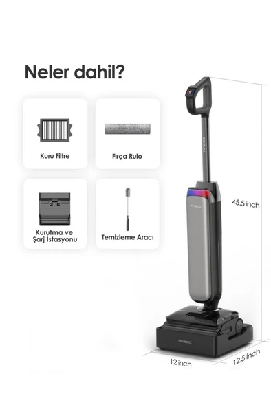 Tineco Floor One S9 Artist Steam Islak Kuru Şarjlı Dikey Süpürge - Resim 8