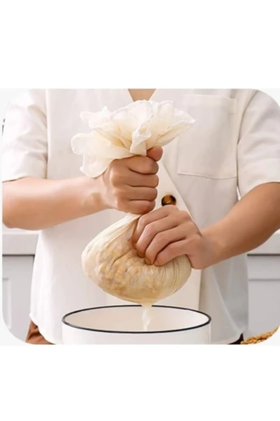 Elbasan Tekstil Organik Çember Süzme Bezi Yıkanabilir Keten Bez Natural 2 Ebat 2 Adet - Resim 3