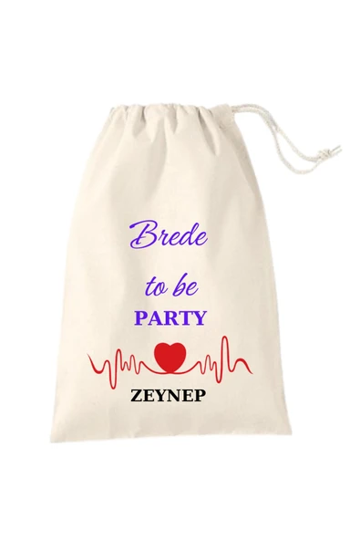 Elbasan Tekstil İsme Özel 6 Adet Bride To Be Kese 15 x 20 cm ürün görseli 1