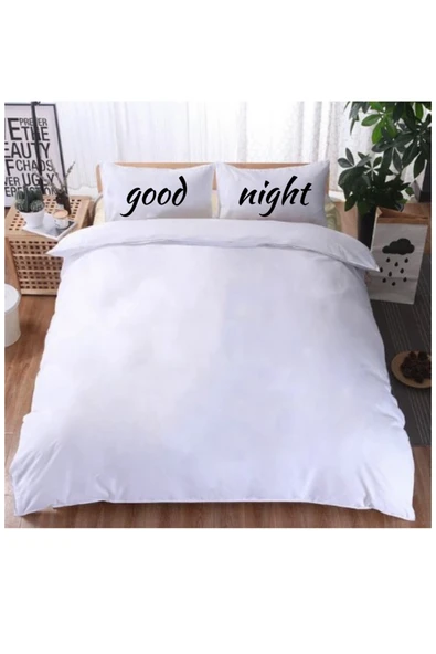 Elbasan Tekstil 2 Adet Good Nightg Tasarım Yastık Kılıfı 30x50 Cm - Resim 2