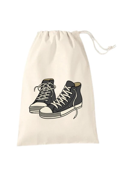 Elbasan Tekstil 2 Adet 30 x 40 cm Ayakkabı Baskılı Ayakkabı Torbası Ham Bez Kumaş ürün görseli 1