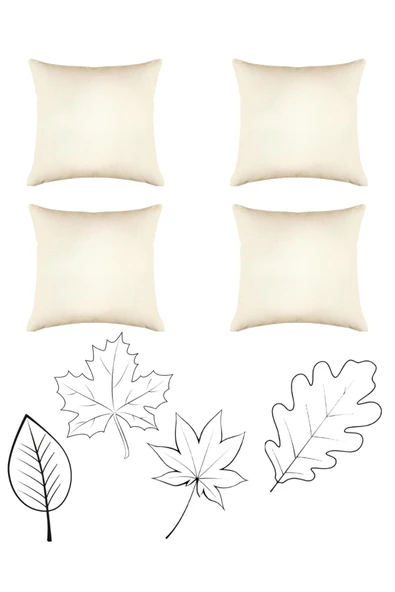 Elbasan Tekstil 4 Adet Ütü İle Basılabilir Şablonlu Punch Kırlent Kılıfı 43 x 43 ürün görseli 1