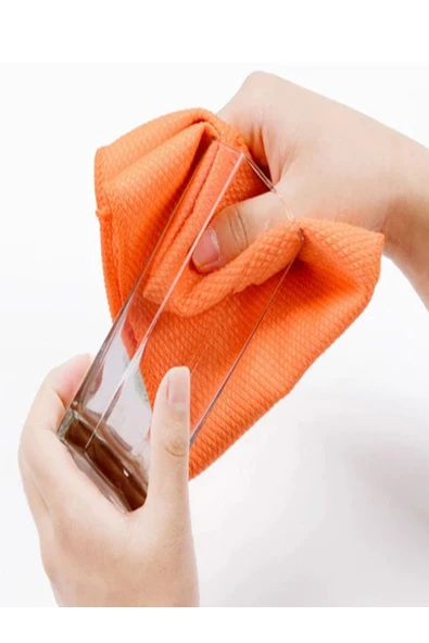 Elbasan Tekstil 4 Lü Microfiber Cam Bezi 40 X 40 Cm - Alman Kalite Baklava Desen Temizlik Bezi Iz Bırakmayan - Resim 2