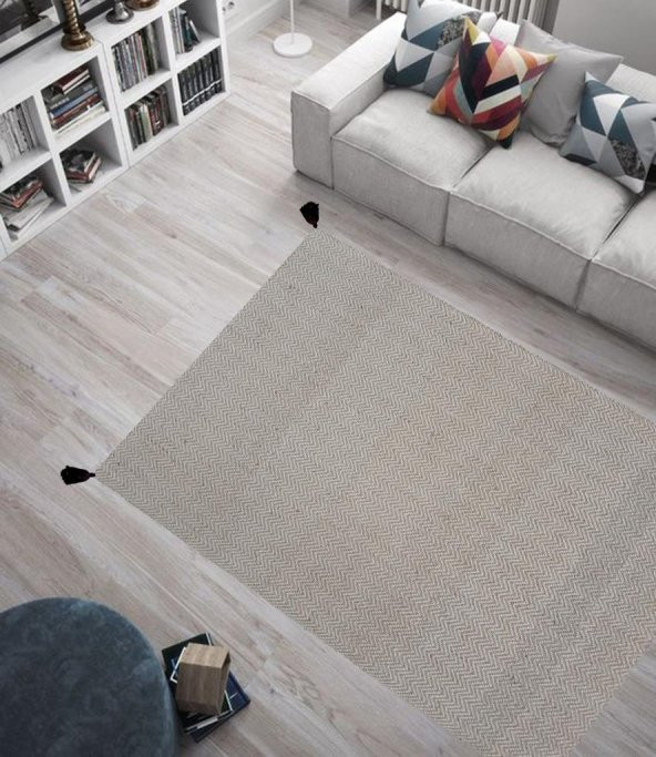 Giz Home Pata Naturel Jut Halı DL 014 140X200