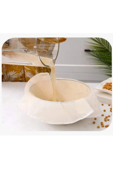 Elbasan Tekstil Organik Çember Süzme Bezi Yıkanabilir Keten Bez Natural 2 Ebat 2 Adet - Resim 2