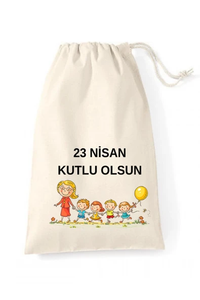 Elbasan Tekstil 5 Adet 23 Nisan Ulusal Egemenlik Ve Çocuk Bayramı Temalı Hambez Kese ürün görseli 1