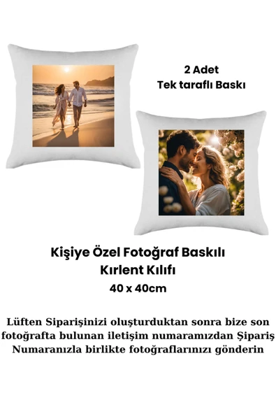 Elbasan Tekstil Kişiye Özel Fotoğraflı Kırlent Kılıfı 2 Adet 40 x 40 cm ürün görseli 1