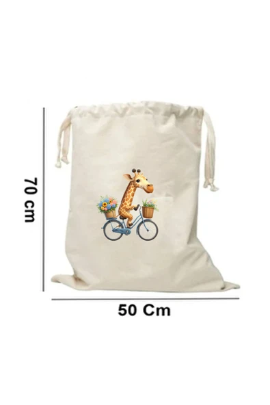Elbasan Tekstil 50 x 70 cm Kanvas Oyuncak Torbası Zurafa ürün görseli 1