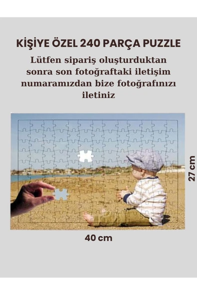 Elbasan Tekstil Kişiye Özel Fotoğraflı 240 Parça Yap boz Puzzle A3 Ebat 27 x 40 Cm ürün görseli 1