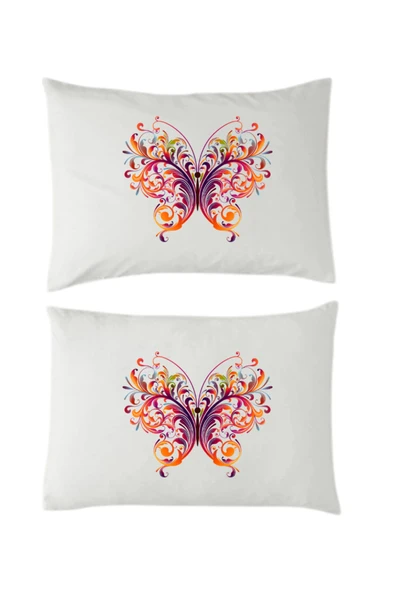 Elbasan Tekstil 2 Li Yastık Kılıfı 50 x 70 cm Kelebek Baskılı Fermuarlı ürün görseli 1