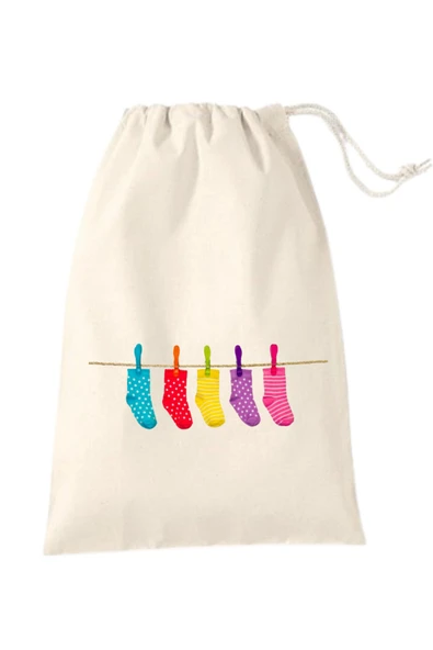 Elbasan Tekstil Çorap Kesesi 30 x 40 cm Buzgülü Kese bavul içi Organizer ürün görseli 1