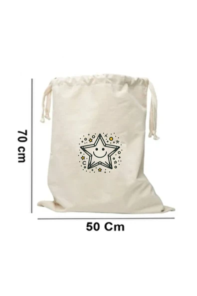 Elbasan Tekstil 50 x 70 cm Kanvas Oyuncak Torbası Yıldız ürün görseli 1