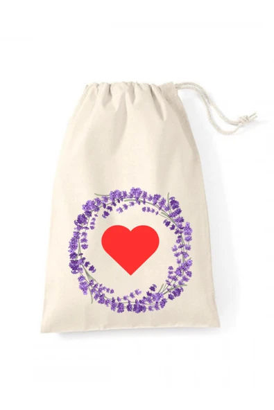 Elbasan Tekstil 20 x 30 Ham Bez Kese Kalp Baskılı Büzgülü Hambez Kese (1 Adet ) ürün görseli 1