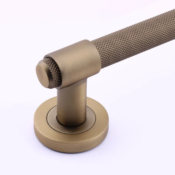 Punch 30 cm Antik Sarı Sürgülü Kapı Çekme Kolu Tutma Kulpu Kulbu Çelik Dış Kapı Tutamağı Kol - Resim 8