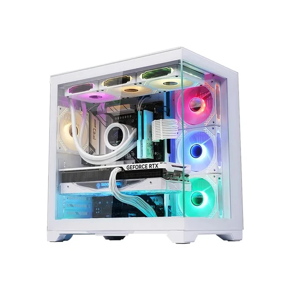 Xaser Moon X90 i5 14600K 32GB DDR5 Ram 1TB M.2 NVMe SSD 8GB RTX5060 Sıvı Soğutmalı 24,5" 240Hz Oyuncu Tavsiye Sistem - Resim 3