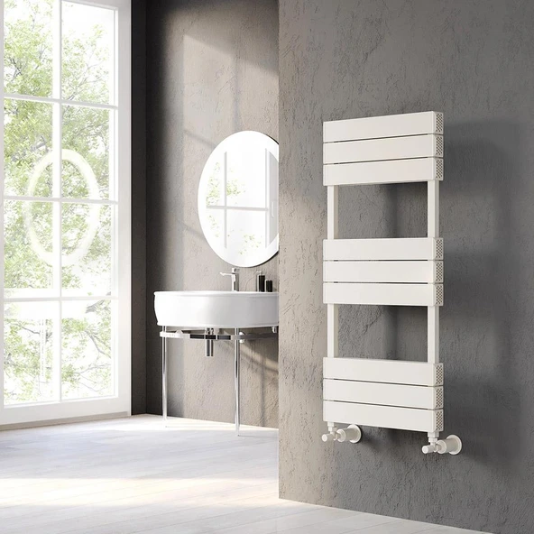 Lojimax Alüminyum Dekoratif Havlupan Calvin 640x500mm 6 Dilim Dokulu Beyaz | 773 W Yüksek Isıl Güç | 5 Yıl Üretici Garantisi ürün görseli 1