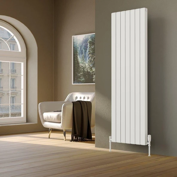 Lojimax Alüminyum Dekoratif Radyatör Lova 1800x396mm 5 Dilim Dokulu Beyaz | 1923 W Yüksek Isıl Güç | 5 Yıl Üretici Garantisi - Resim 3