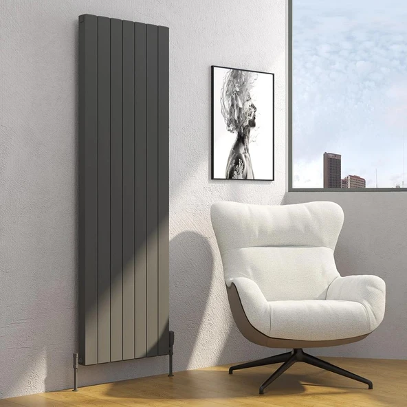 Lojimax Alüminyum Dekoratif Radyatör Lova 1800x396mm 5 Dilim Dokulu Beyaz | 1923 W Yüksek Isıl Güç | 5 Yıl Üretici Garantisi - Resim 5