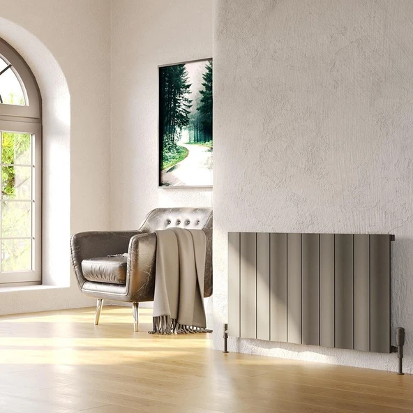 Lojimax Alüminyum Dekoratif Radyatör Amazonite 1800x204mm 2 Dilim Dokulu Antrasit Gri | 622 W Yüksek Isıl Güç | 5 Yıl Üretici Garantisi - Resim 5