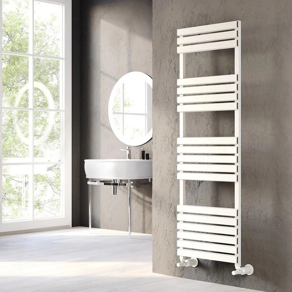 Lojimax Alüminyum Dekoratif Havlupan Sorte Plus 1250x500mm 15 Dilim Dokulu Beyaz | 1049 W Yüksek Isıl Güç | 5 Yıl Üretici Garantisi ürün görseli 1