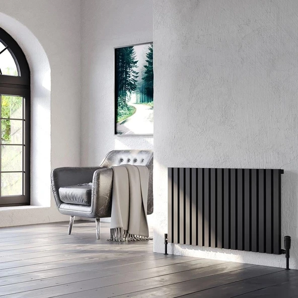 Lojimax Alüminyum Çift Panel Dikey Radyatör Siesta Double 600x404mm 7 Dilim Dokulu Antrasit Gri | 692 W Yüksek Isıl Güç | 5 Yıl Üretici Garantisi ürün görseli 1