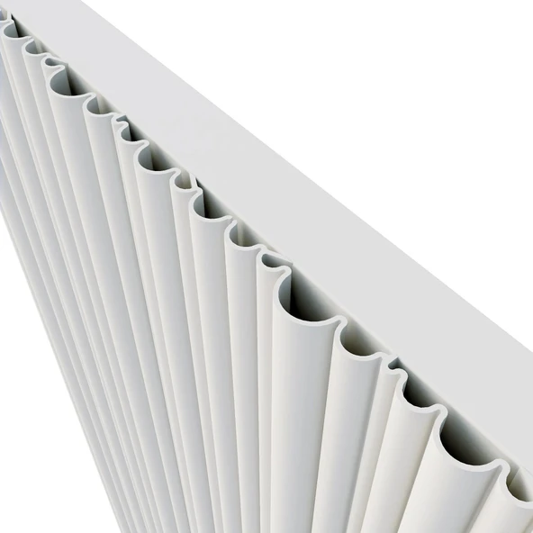 Lojimax Alüminyum Dekoratif Radyatör Bamboo 1800x359mm 3 Dilim Dokulu Beyaz | 792 W Yüksek Isıl Güç | 5 Yıl Üretici Garantisi - Resim 2