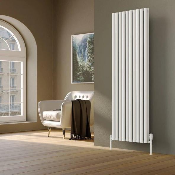 Lojimax Alüminyum Çift Panel Dikey Radyatör Bella Double 1800x286mm 5 Dilim Dokulu Antrasit Gri | 1620 W Yüksek Isıl Güç | 5 Yıl Üretici Garantisi - Resim 3