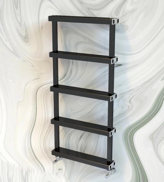 Lojimax Alüminyum Dekoratif Havlupan Fabio 1585x500mm 7 Dilim Dokulu Siyah | 956 W Yüksek Isıl Güç | 5 Yıl Üretici Garantisi ürün görseli 1