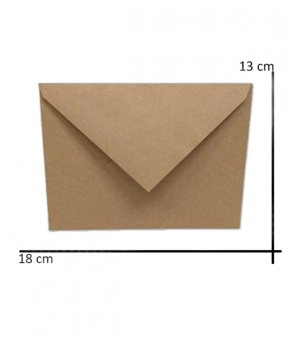 12 Adet Mektup Zarfı 13x18cm 100gr. Kraft - 5