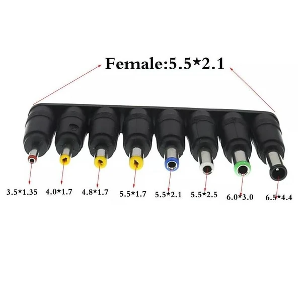 8in1 5.5*2.1-2.5mm Adaptör Dc Uç Çevirici Set Konnektör Başlık - Resim 3