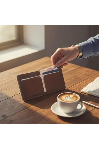 DeLaCour UNİSEX HAKİKİ DERİ KARTLIK CÜZDAN - Resim 2