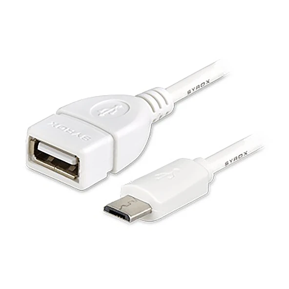 Syrox C78 1.0A 20cm Micro USB - USB 2.0 OTG Kablo Dönüştürücü - Beyaz ürün görseli 1