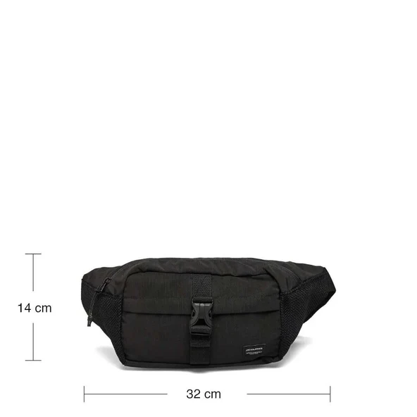 Jack & Jones   JACASHFORD MESH BUMBAG Erkek Siyah Bel Çantası - 12233476 - Resim 4
