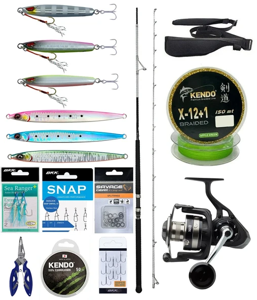 Yek Outdoor Profesyonel Jig Olta Seti Okuma Azores Shore Jigging Spin 304cm 60-150gr 2 Parça Olta Kamışı&Savage Gear SGS8 4000 FD Olta Makinesi ürün görseli 1