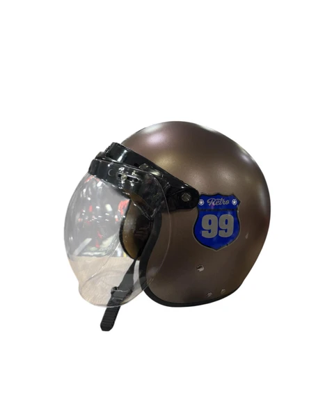 Bike Sky Retro Motosiklet Kaskı - Resim 4