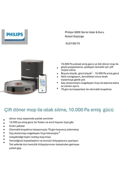 5000 Serisi XU5100/10 Islak & Kuru Robot Süpürge - Resim 7
