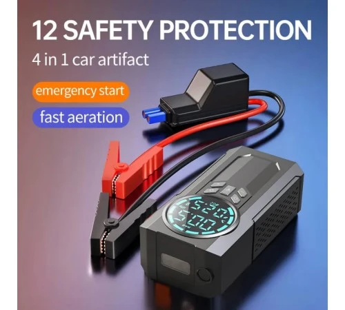 4 in 1 Çok İşlevli 150 PSI 7.4 V 8000 mAh Powerbank Özellikli Hava Oto Kompresörü - Resim 2