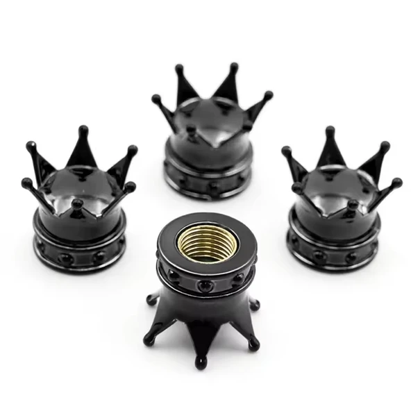 Kral Tacı Alüminyum Sibop Kapağı 4'lü Siyah ürün görseli 1