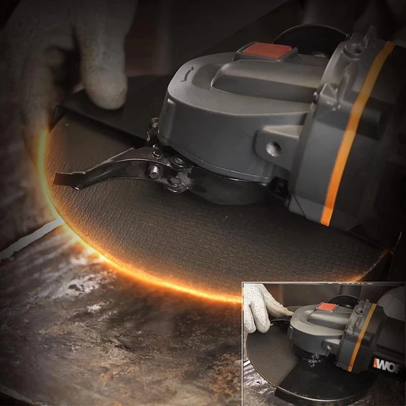 Worx WX709 2350Watt 230mm Profesyonel Dönebilir Tutma Kollu Büyük Taşlama - Resim 10
