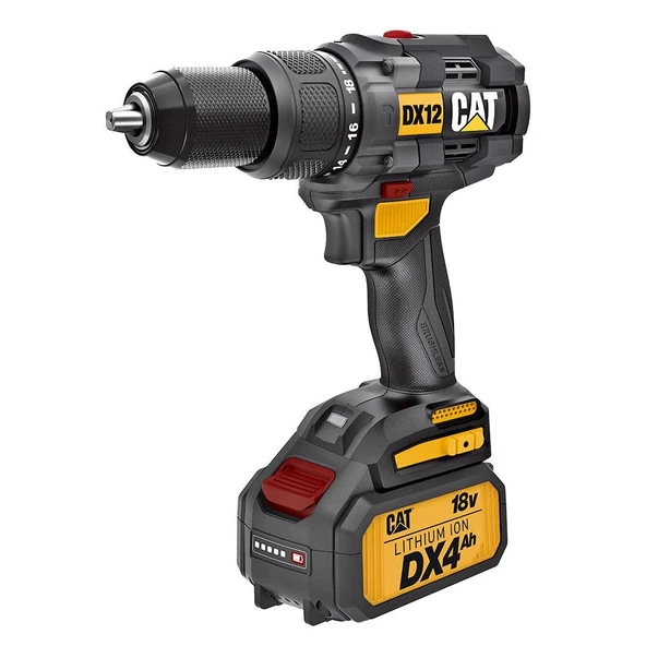 CAT DX12.2 18Volt/4.0Ah Li-ion Çift Akülü Kömürsüz Profesyonel Şarjlı Darbeli Matkap - Resim 3