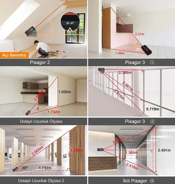 KOBB KBL100 100m Profesyonel Li-ion Şarjlı Lazer Metre - Resim 10