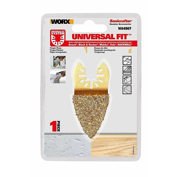 WORX WA4967 Çok Amaçlı Raspalama Makinası İçin 33x33mm Karbür Kaplama Harç, Boya, Yapıştırıcı Universal Parmak Zımpara B - Resim 3