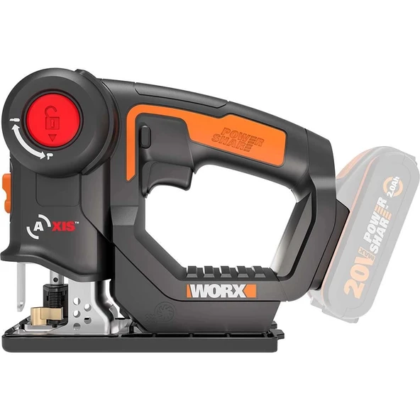 WORX WX550.9 20Volt Profesyonel Dekupaj ve Tilki Kuyruğu Testere (Akü Dahil Değildir) - Resim 2
